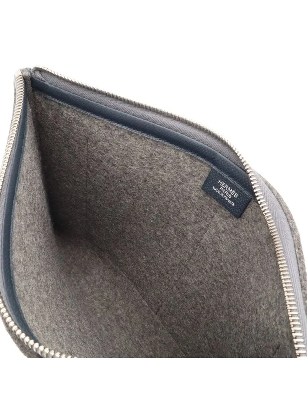 Hermes Toodoo 29 Clutch Second Pouch Business Felt Veau Epsom Gray Navy Burgundy